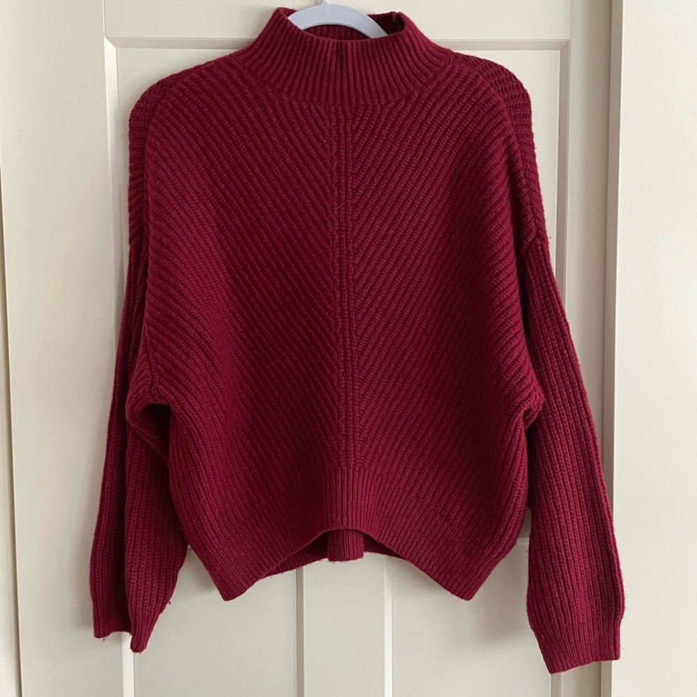 Express red mock neck sweater, size XS. - Picture 3 of 7